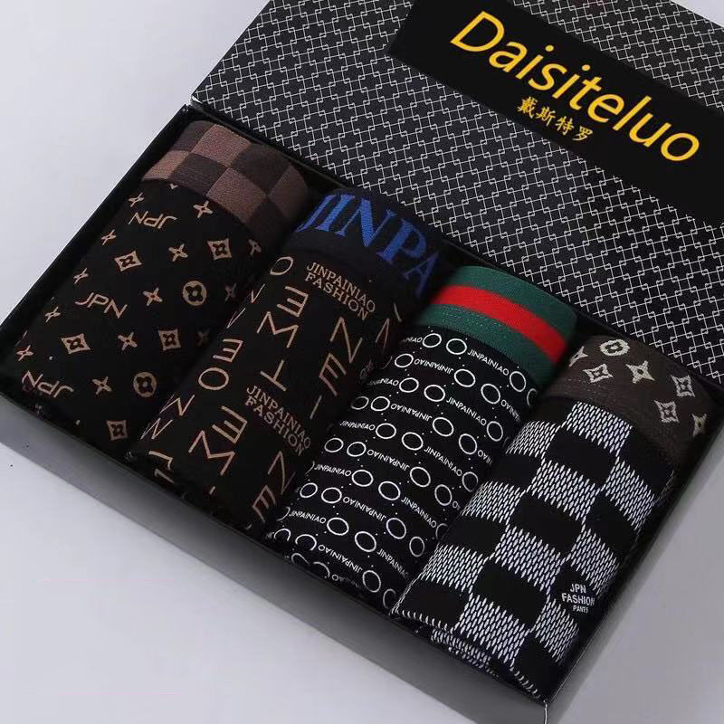 Boxer Brief Pack Cotton - 4 sztuk/męskie spodenki bokserki męskie seksowna