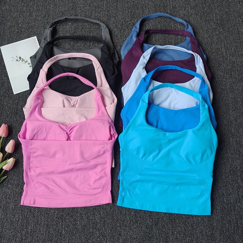 Suspender Tank Top - Damska Bezszwowa Koszulka Sportowa typu Halter