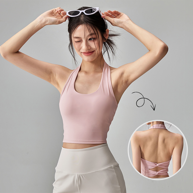 Suspender Tank Top - Damska koszulka sportowa z podwójną kokardą