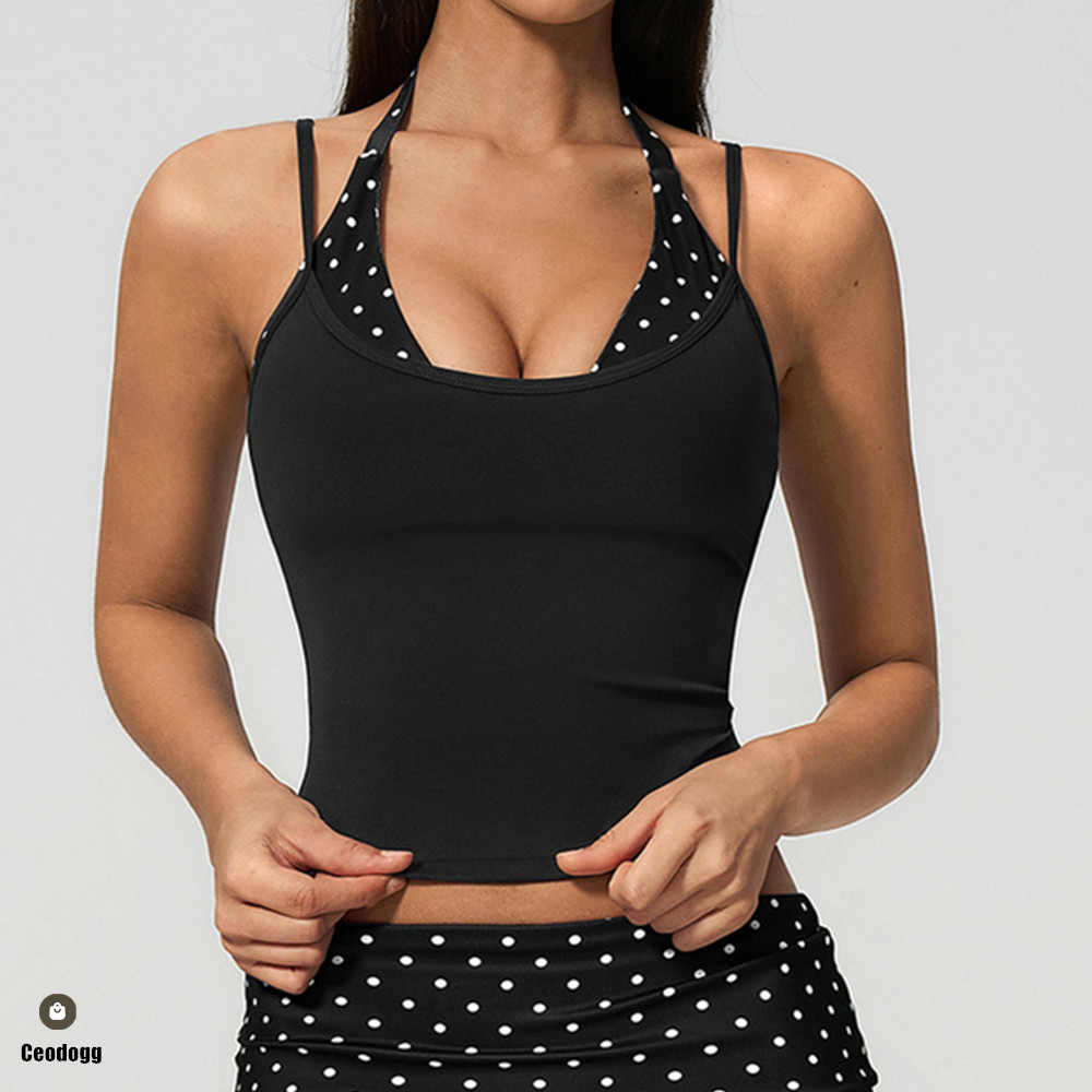 Suspender Tank Top - Damski top sportowy na ramiączkach z